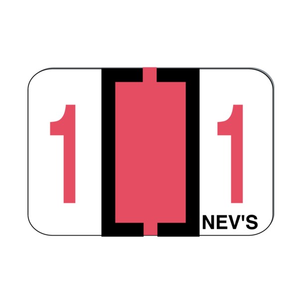 Nevs Tabbie - Filing Labels - Number 1 1" x 1-1/4" Red XN-T-1 - main